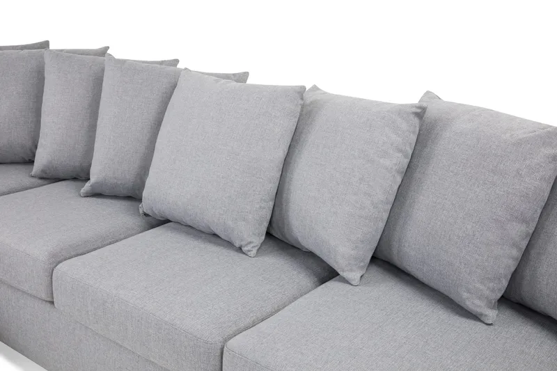 Crazy 5-personers Venstrevendt U-formet X-Large Sofa med Divan og Chaiselong i Stof inkl. Kuvertpuder - Grå - Møbler - Sofaer - U Sofa