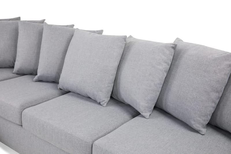 Crazy 5-personers Venstrevendt U-formet X-Large Sofa med Divan og Chaiselong i Stof inkl. Kuvertpuder - Grå - Møbler - Sofaer - U Sofa