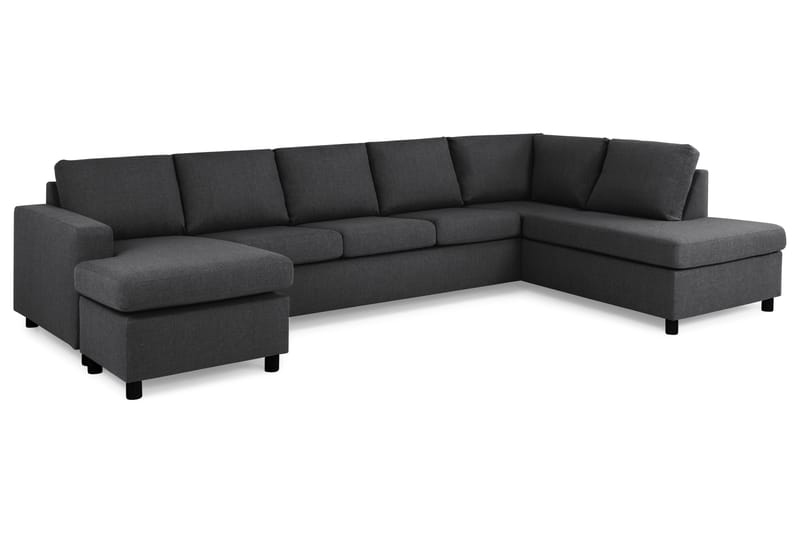 Crazy 5-personers Højrevendt U-formet X-Large Sofa med Chaiselong i Stof - Mørkegrå - Møbler - Sofaer - U Sofa