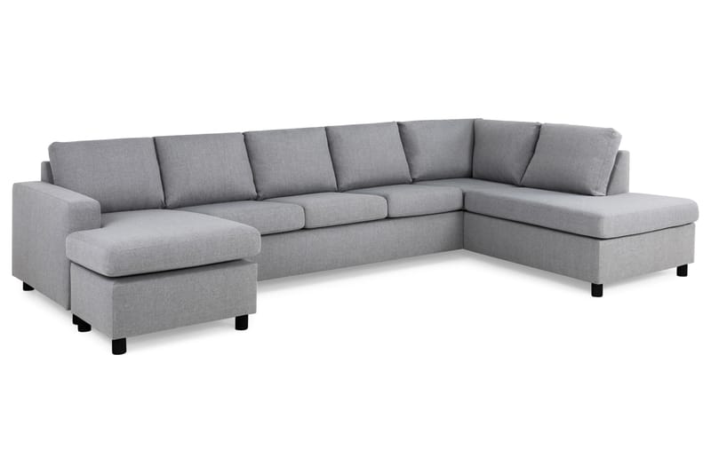 Crazy 5-personers Højrevendt U-formet X-Large Sofa med Chaiselong i Stof - Grå - Møbler - Sofaer - U Sofa