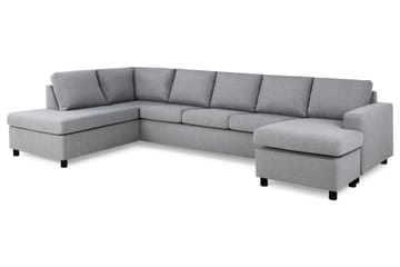 Crazy 5-personers Venstrevendt U-formet X-Large Sofa med Chaiselong i Stof - Grå - Møbler - Sofaer - U Sofa