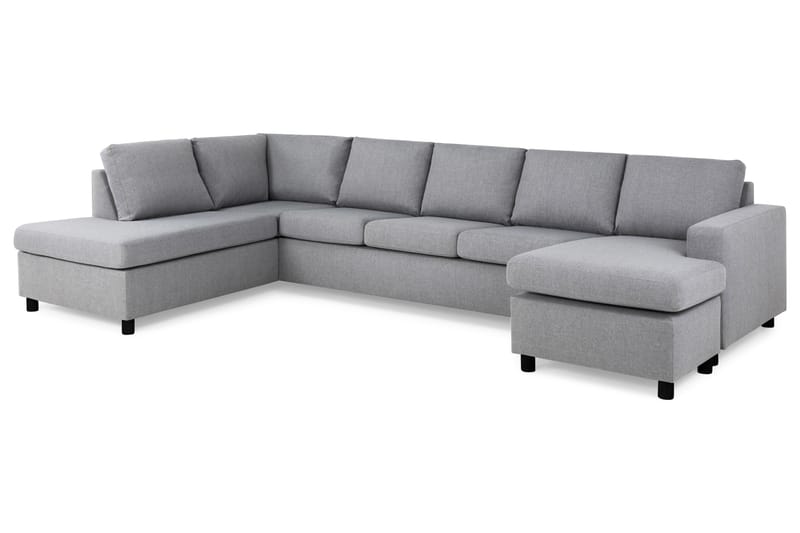 Crazy 5-personers Venstrevendt U-formet X-Large Sofa med Chaiselong i Stof - Grå - Møbler - Sofaer - U Sofa