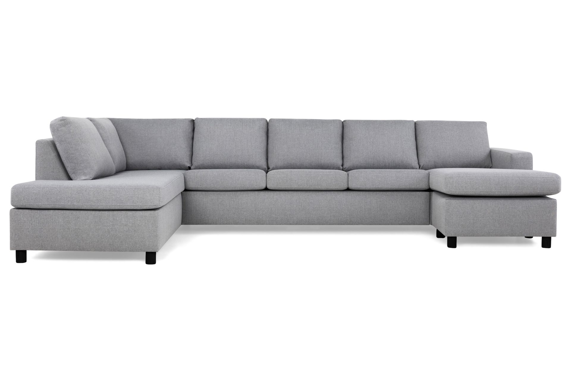 Crazy 5-personers Venstrevendt U-formet X-Large Sofa med Chaiselong i Stof - Grå - Møbler - Sofaer - U Sofa
