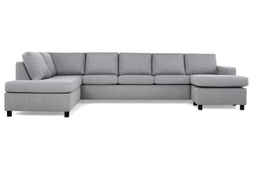 Crazy 5-personers Venstrevendt U-formet X-Large Sofa med Chaiselong i Stof - Grå - Møbler - Sofaer - U Sofa