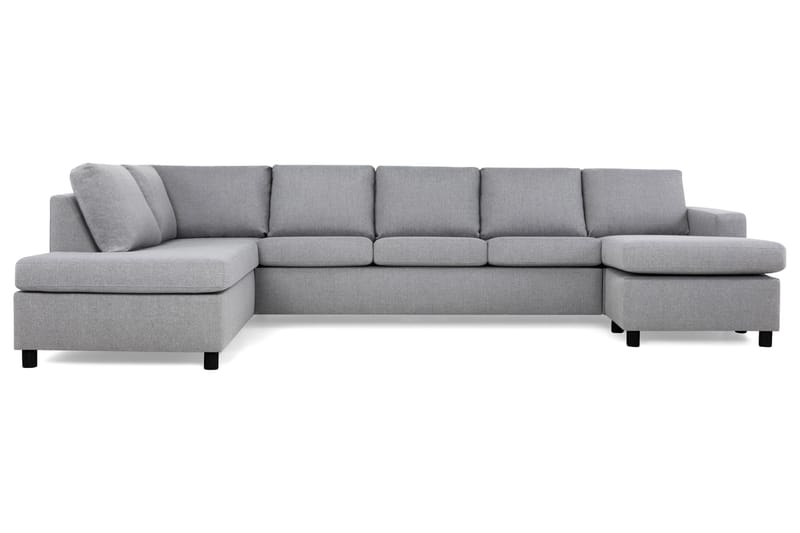 Crazy 5-personers Venstrevendt U-formet X-Large Sofa med Chaiselong i Stof - Grå - Møbler - Sofaer - U Sofa