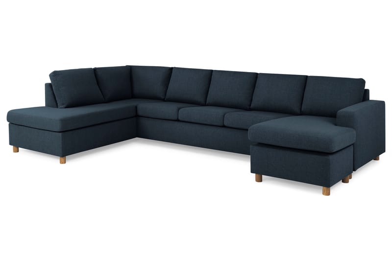 Crazy 5-personers Venstrevendt U-formet X-Large Sofa med Chaiselong i Stof - Blå - Møbler - Sofaer - U Sofa