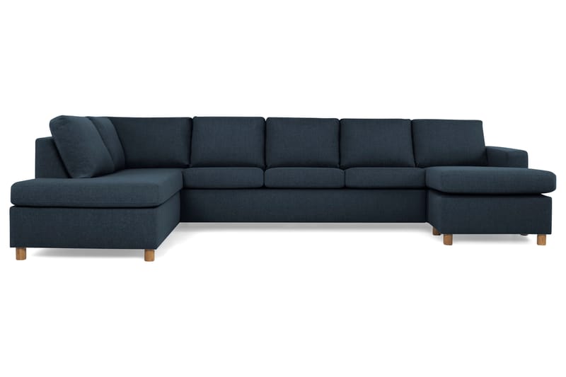 Crazy 5-personers Venstrevendt U-formet X-Large Sofa med Chaiselong i Stof - Blå - Møbler - Sofaer - U Sofa