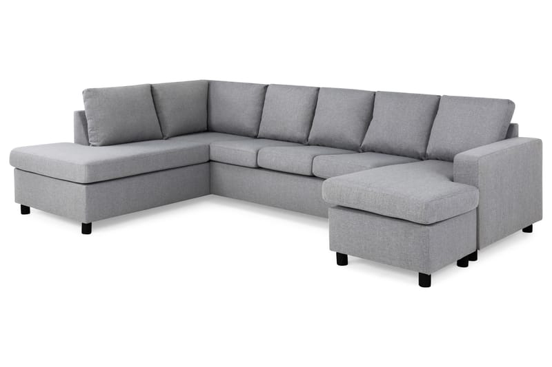 Crazy 5-personers Venstrevendt U-formet Sofa med Chaiselong i Stof - Grå - Møbler - Sofaer - U Sofa