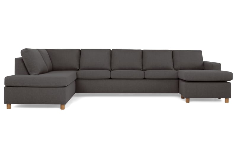 Crazy 5-personers Venstrevendt U-formet X-Large Sofa med Chaiselong i Stof - Mørkegrå - Møbler - Sofaer - U Sofa