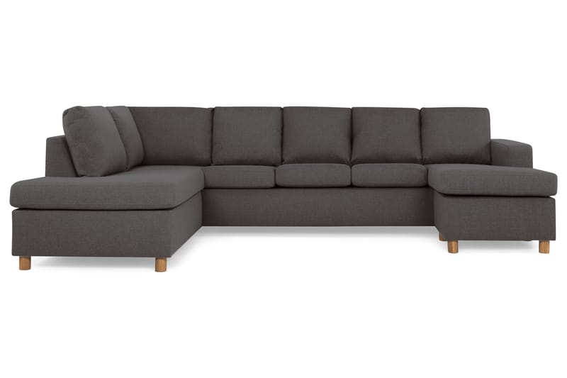 Crazy 5-personers Venstrevendt U-formet Sofa med Chaiselong i Stof - Mørkegrå - Møbler - Sofaer - U Sofa
