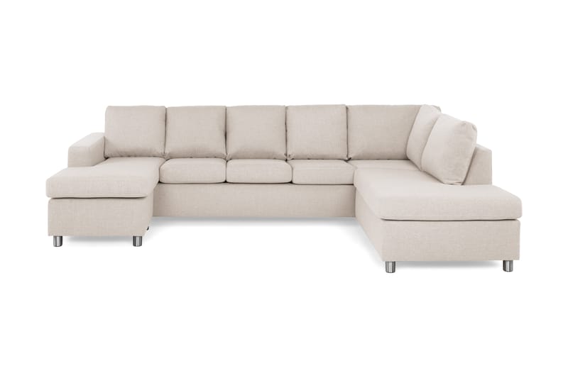 Crazy 5-personers Højrevendt U-formet X-Large Sofa med Chaiselong i Stof - Beige - Møbler - Sofaer - U Sofa