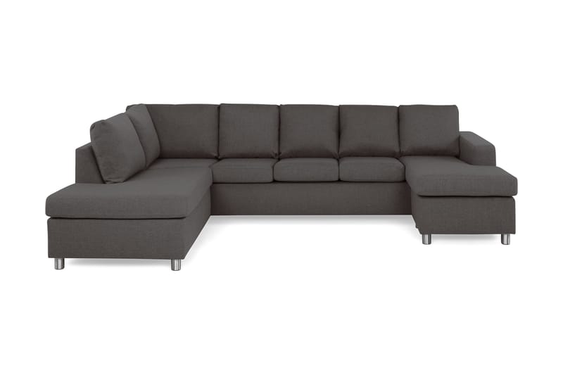 Crazy 5-personers Venstrevendt U-formet Sofa med Chaiselong i Stof - Mørkegrå - Møbler - Sofaer - U Sofa