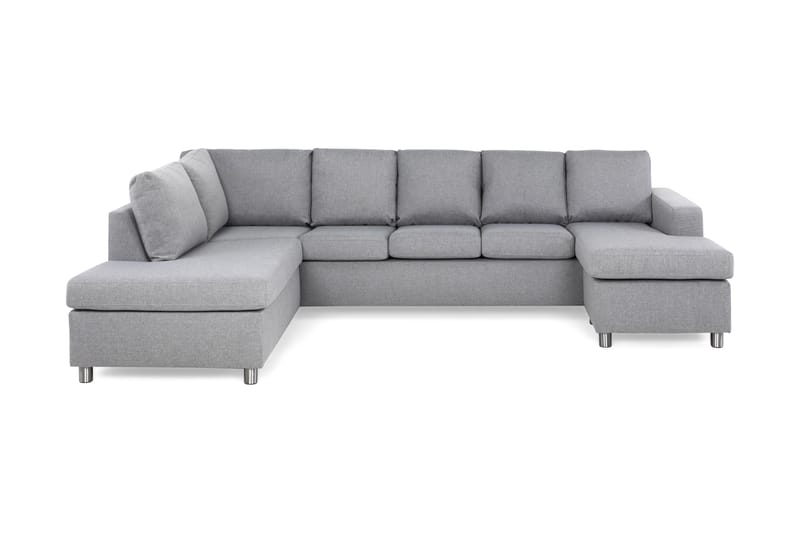 Crazy 5-personers Venstrevendt U-formet Sofa med Chaiselong i Stof - Grå - Møbler - Sofaer - U Sofa