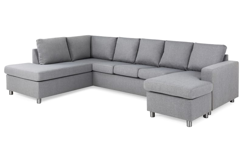 Crazy 5-personers Venstrevendt U-formet Sofa med Chaiselong i Stof - Grå - Møbler - Sofaer - U Sofa