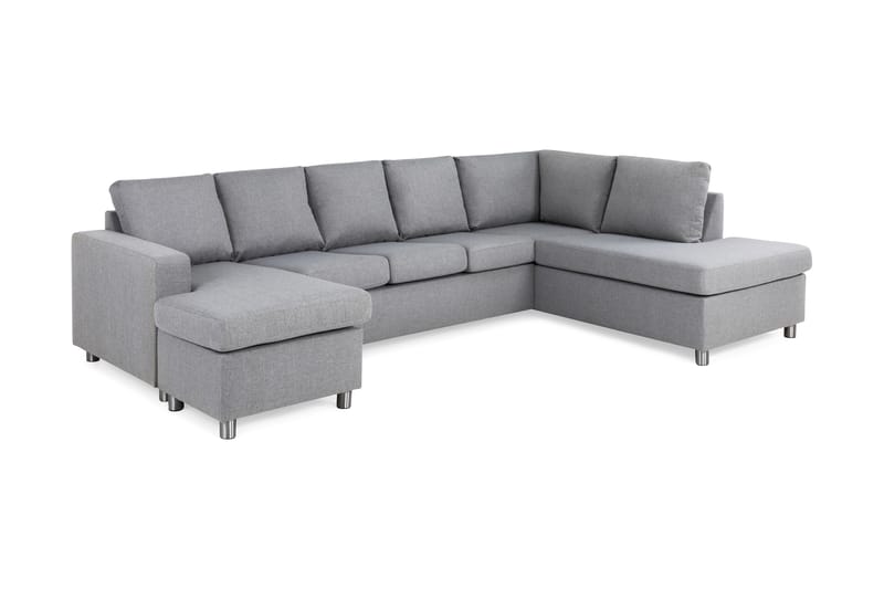 Crazy 5-personers Højrevendt U-formet X-Large Sofa med Chaiselong i Stof - Grå - Møbler - Sofaer - U Sofa