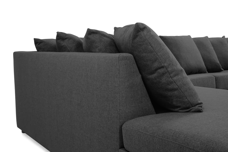 Crazy 5-personers Venstrevendt U-formet X-Large Sofa med Divan og Chaiselong i Stof inkl. Kuvertpuder - Mørkegrå - Møbler - Sofaer - U Sofa