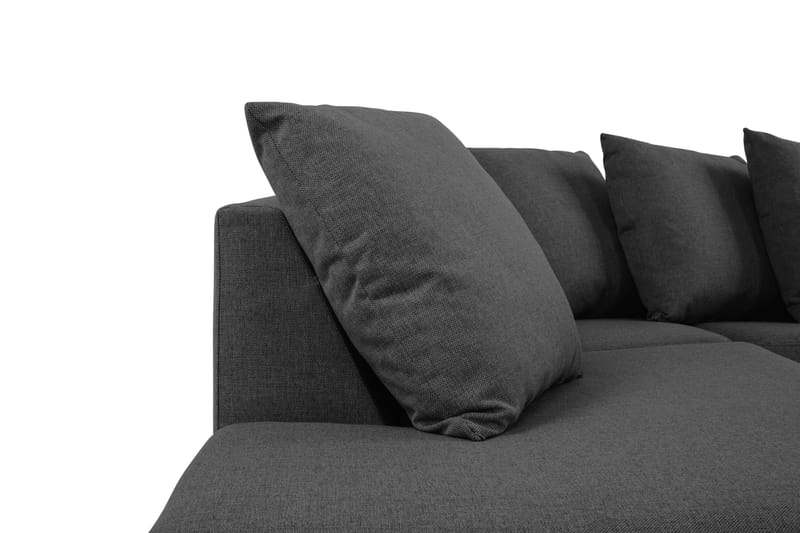 Crazy 5-personers Venstrevendt U-formet X-Large Sofa med Divan og Chaiselong i Stof inkl. Kuvertpuder - Mørkegrå - Møbler - Sofaer - U Sofa