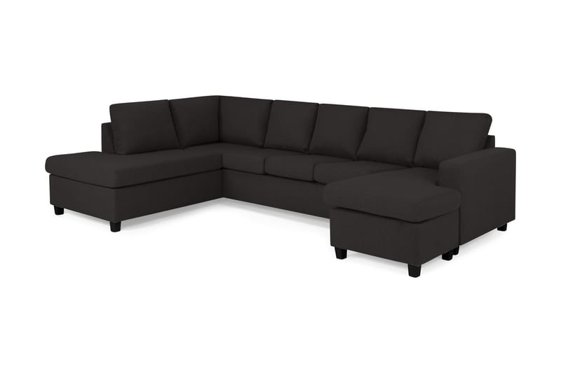 Crazy 5-personers Venstrevendt U-formet Sofa med Chaiselong i Stof - Antracit - Møbler - Sofaer - U Sofa