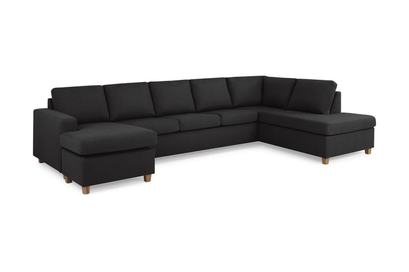 Crazy 5-personers Højrevendt U-formet X-Large Sofa med Chaiselong i Stof - Antracit - Møbler - Sofaer - U Sofa