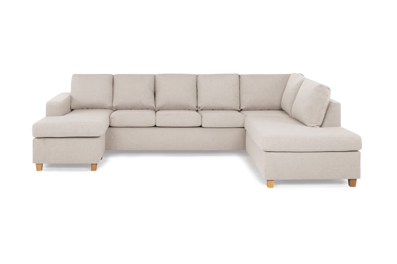 Crazy 5-personers Højrevendt U-formet X-Large Sofa med Chaiselong i Stof - Beige - Møbler - Sofaer - U Sofa