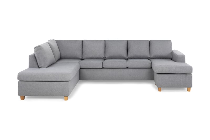 Crazy 5-personers Venstrevendt U-formet Sofa med Chaiselong i Stof - Grå - Møbler - Sofaer - U Sofa