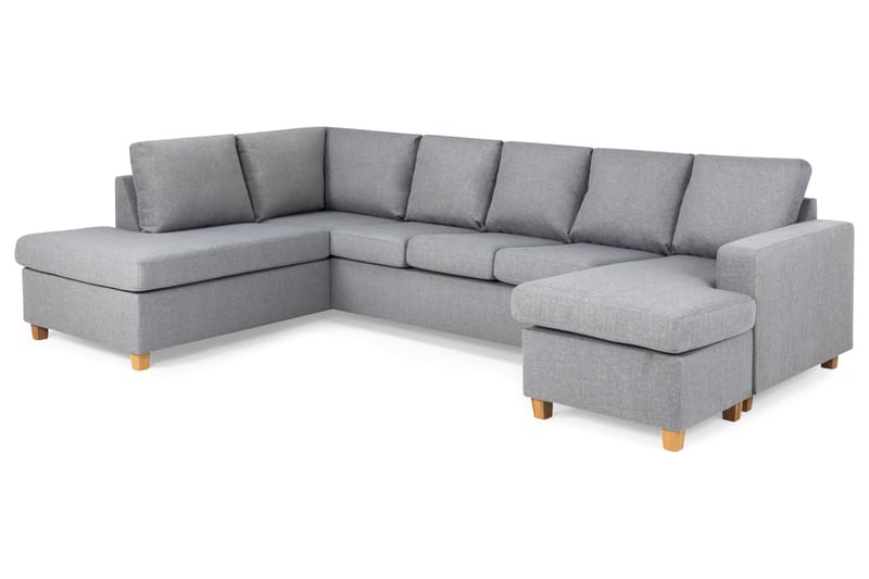 Crazy 5-personers Venstrevendt U-formet Sofa med Chaiselong i Stof - Grå - Møbler - Sofaer - U Sofa