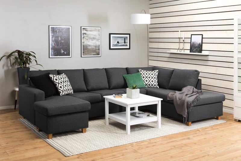 Crazy 5-personers Højrevendt U-formet X-Large Sofa med Chaiselong i Stof - Mørkegrå - Møbler - Sofaer - U Sofa