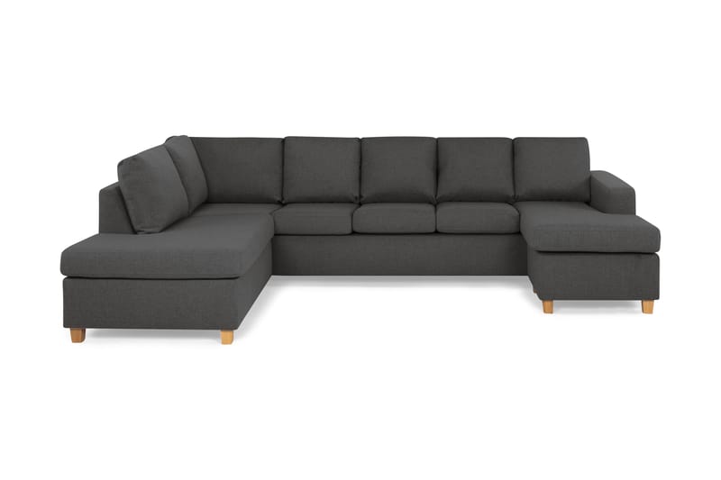 Crazy 5-personers Venstrevendt U-formet Sofa med Chaiselong i Stof - Mørkegrå - Møbler - Sofaer - U Sofa
