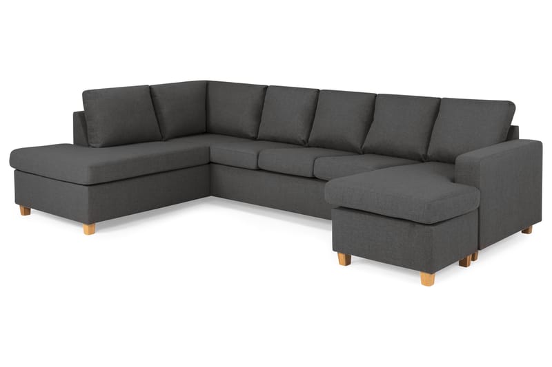 Crazy 5-personers Venstrevendt U-formet Sofa med Chaiselong i Stof - Mørkegrå - Møbler - Sofaer - U Sofa