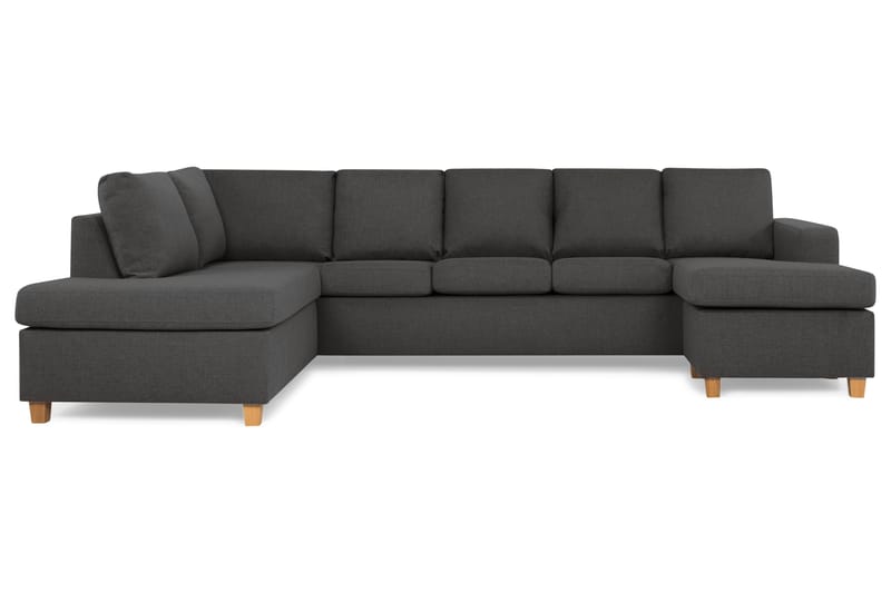 Crazy 5-personers Venstrevendt U-formet Sofa med Chaiselong i Stof - Mørkegrå - Møbler - Sofaer - U Sofa