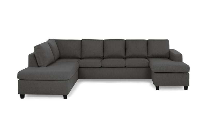 Crazy 5-personers Venstrevendt U-formet Sofa med Chaiselong i Stof - Mørkegrå - Møbler - Sofaer - U Sofa