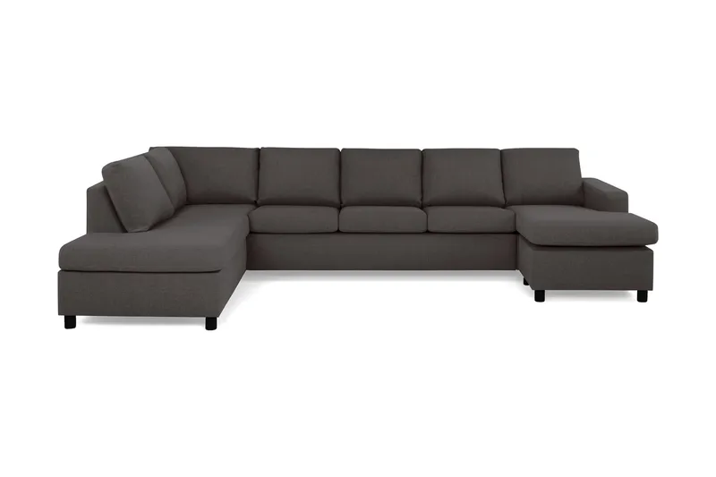 Crazy 5-personers Venstrevendt U-formet X-Large Sofa med Chaiselong i Stof - Mørkegrå - Møbler - Sofaer - U Sofa