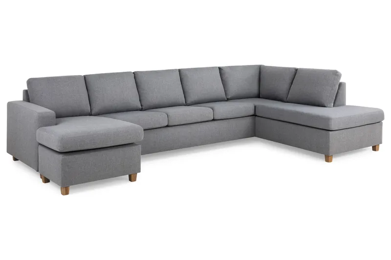 Crazy 5-personers Højrevendt U-formet X-Large Sofa med Chaiselong i Stof - Grå - Møbler - Sofaer - U Sofa