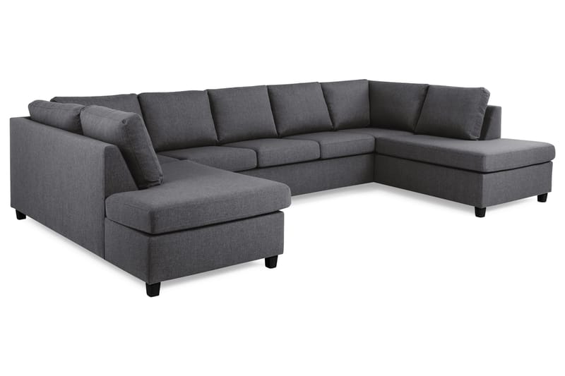 Crazy 5-personers U-formet Sofa med dobbeltchaiselong i Stof - Mørkegrå - Møbler - Sofaer - U Sofa