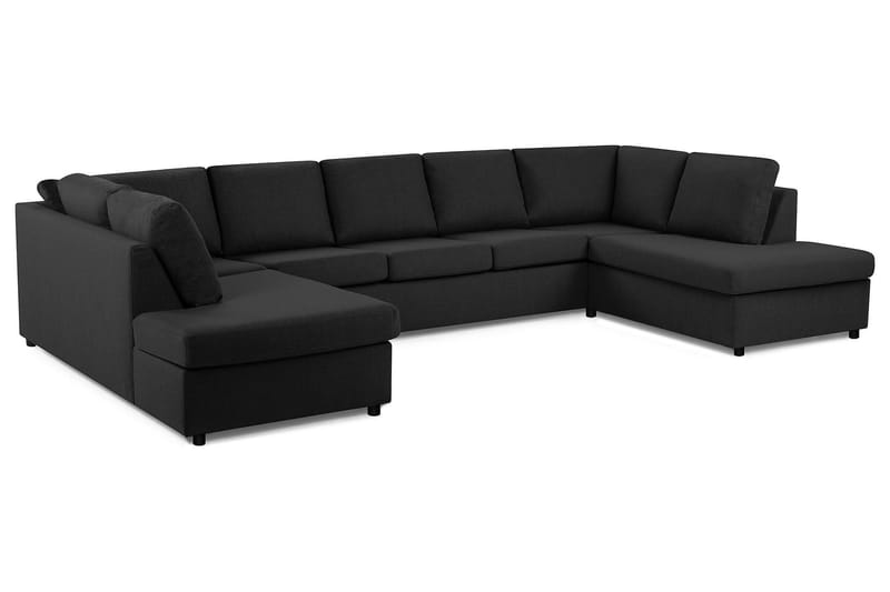 Crazy 5-personers U-formet Sofa med dobbeltchaiselong i Stof - Antracit - Møbler - Sofaer - U Sofa