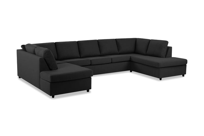 Crazy 5-personers U-formet Sofa med dobbeltchaiselong i Stof - Antracit - Møbler - Sofaer - U Sofa