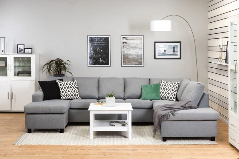 Crazy 5-personers Højrevendt U-formet X-Large Sofa med Chaiselong i Stof - Grå - Møbler - Sofaer - U Sofa