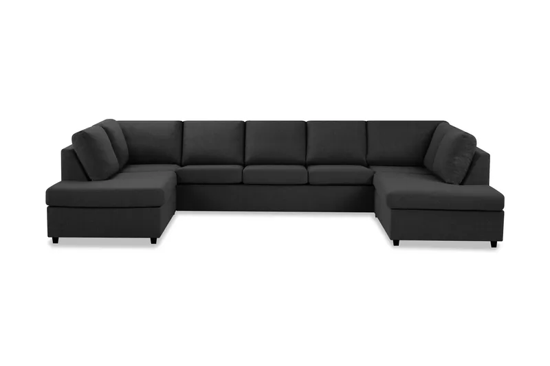 Crazy 5-personers U-formet Sofa med dobbeltchaiselong i Stof - Antracit - Møbler - Sofaer - U Sofa