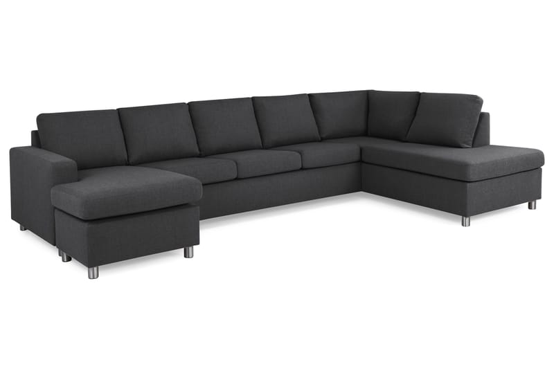 Crazy 5-personers Højrevendt U-formet X-Large Sofa med Chaiselong i Stof - Mørkegrå - Møbler - Sofaer - U Sofa
