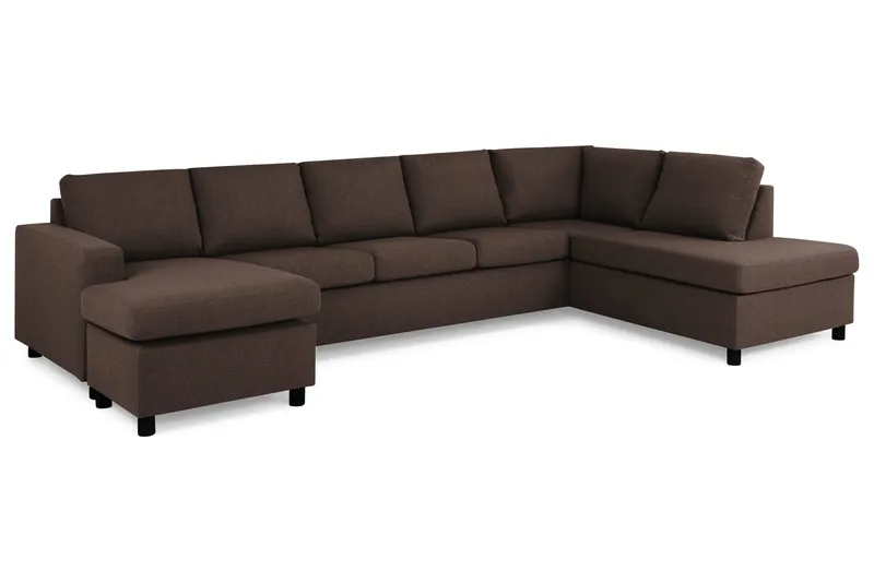 Crazy 5-personers Højrevendt U-formet X-Large Sofa med Chaiselong i Stof - Brun - Møbler - Sofaer - U Sofa