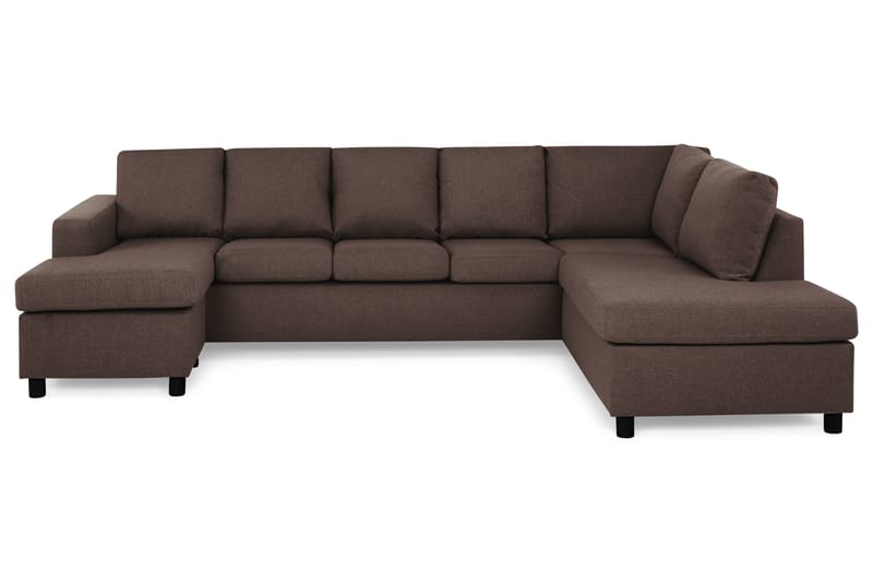 Crazy 5-personers Højrevendt U-formet X-Large Sofa med Chaiselong i Stof, Brun