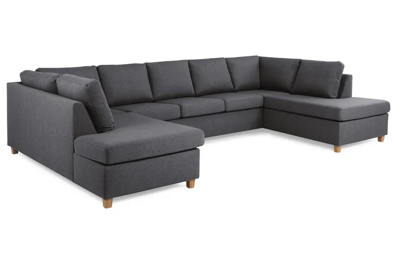 Crazy 5-personers U-formet Sofa med dobbeltchaiselong i Stof - Mørkegrå - Møbler - Sofaer - U Sofa