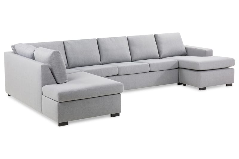 Crazy 5-personers Venstrevendt U-formet X-Large Sofa med Chaiselong i Stof - Grå - Møbler - Sofaer - U Sofa