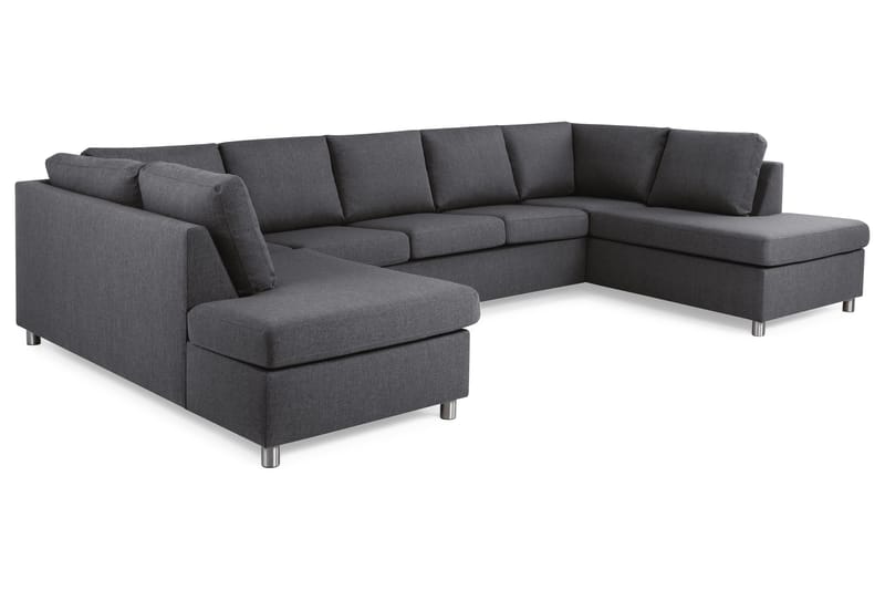 Crazy 5-personers U-formet Sofa med dobbeltchaiselong i Stof - Mørkegrå - Møbler - Sofaer - U Sofa