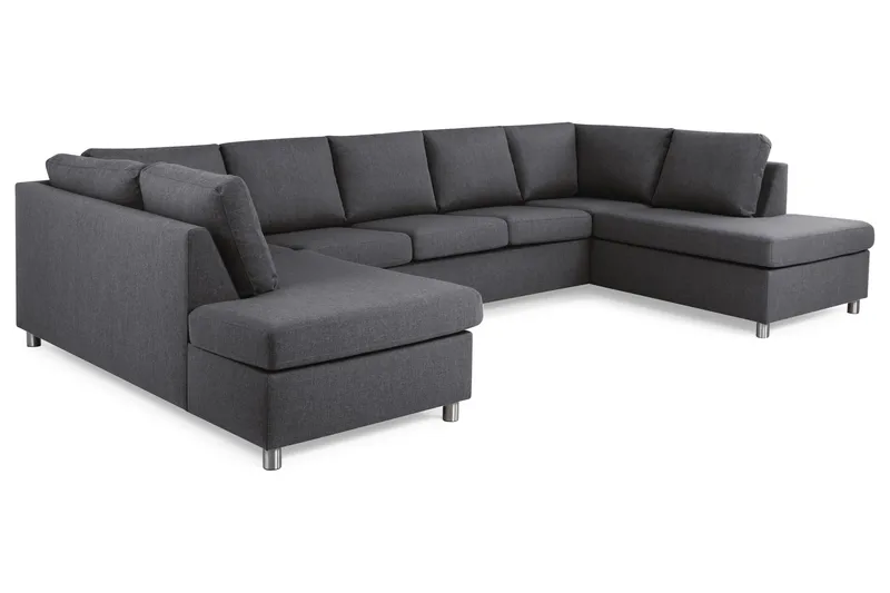 Crazy 5-personers U-formet Sofa med dobbeltchaiselong i Stof - Mørkegrå - Møbler - Sofaer - U Sofa