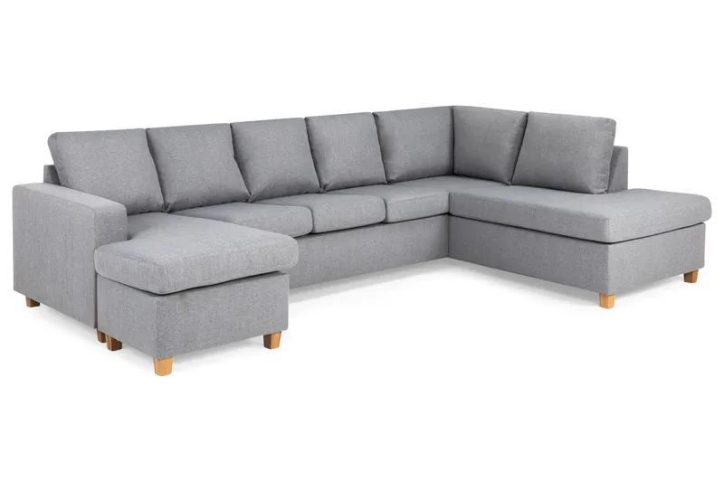 Crazy 5-personers Højrevendt U-formet X-Large Sofa med Chaiselong i Stof - Grå - Møbler - Sofaer - U Sofa