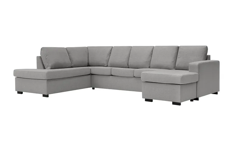 Crazy 5-personers Venstrevendt U-formet Sofa med Chaiselong i Stof - Grå - Møbler - Sofaer - U Sofa