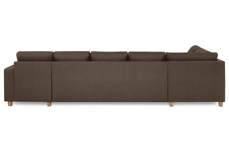Crazy 5-personers Venstrevendt U-formet X-Large Sofa med Chaiselong i Stof - Brun - Møbler - Sofaer - U Sofa