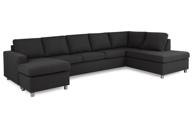 Crazy 5-personers Højrevendt U-formet X-Large Sofa med Chaiselong i Stof - Antracit - Møbler - Sofaer - U Sofa