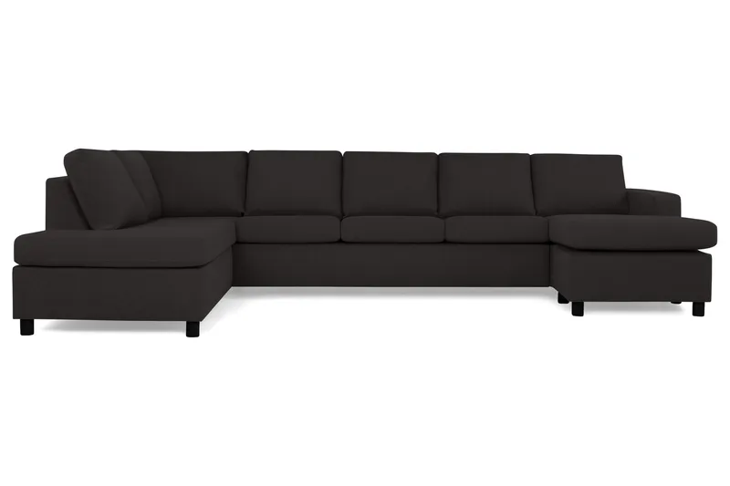 Crazy 5-personers Venstrevendt U-formet X-Large Sofa med Chaiselong i Stof - Antracit - Møbler - Sofaer - U Sofa